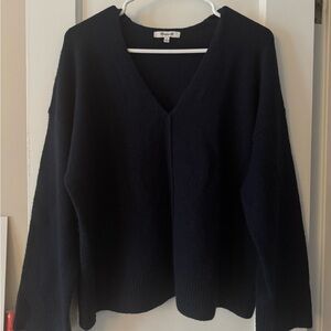 Madewell Deep Blue V-Neck Sweater